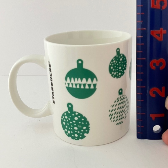 Starbucks 2016 Christmas Green Ornaments Ceramic Coffee Mug Cup 12 fl oz MINT - Picture 8 of 10
